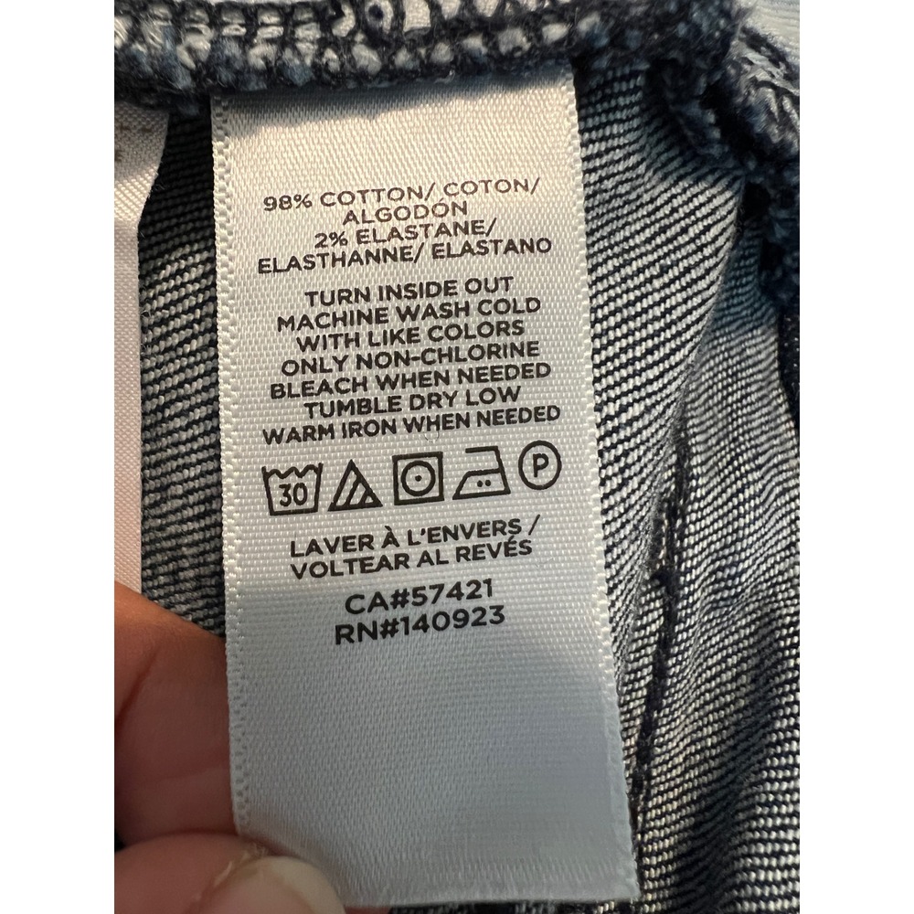 LOFT The Kick Crop Jeans Womens 29/8P Blue Dark Wash Button Fly High Rise Denim - Picture 9 of 11